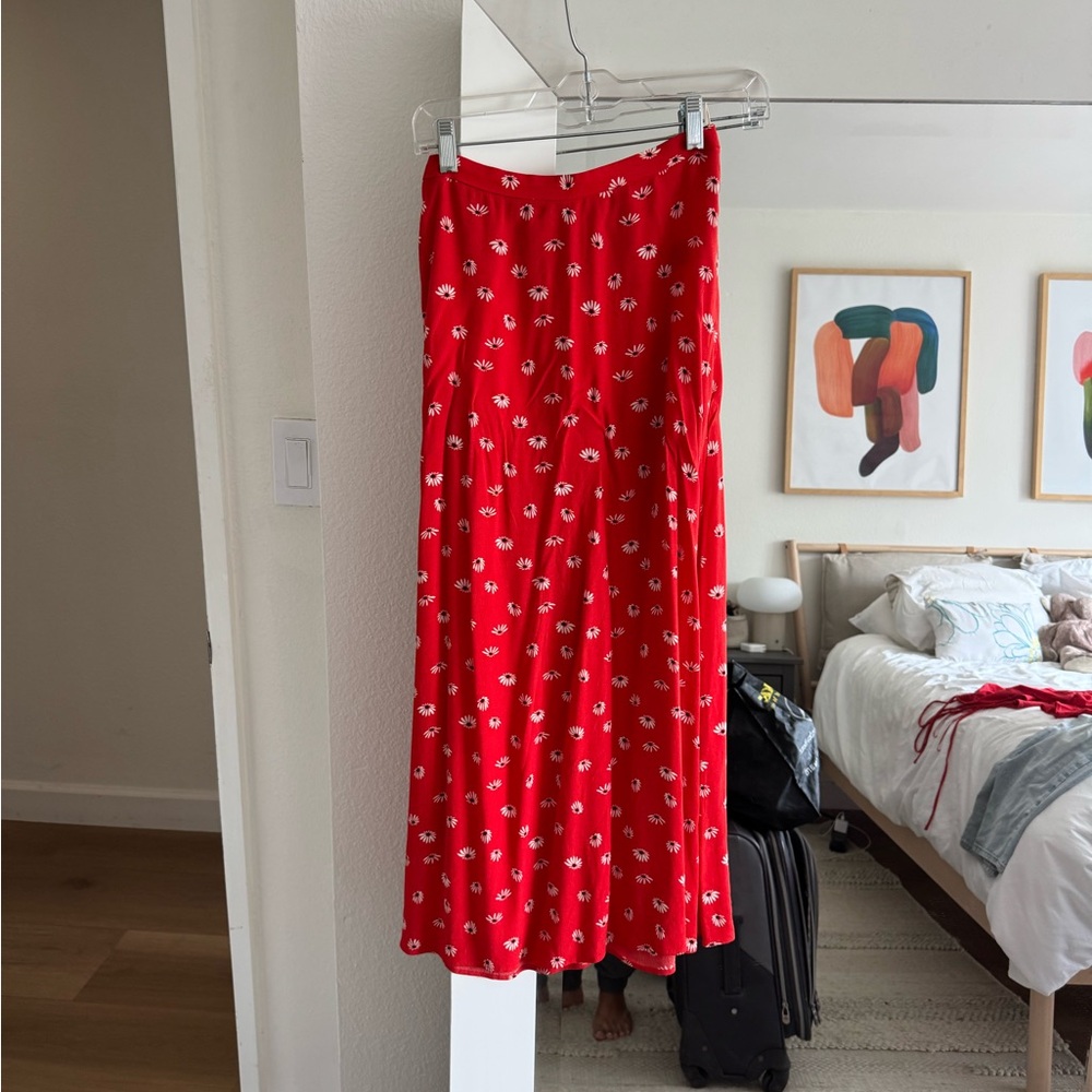 Wilfred Red Floral Maxi Skirt